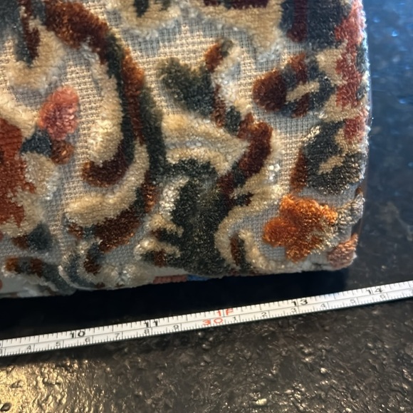 Graceline vintage chenille bag fall colors leather handle fully lined kiss lock - Picture 12 of 17